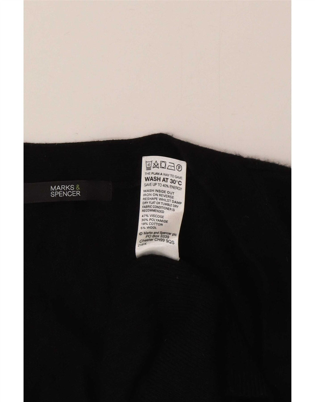 Marks & Spencer Γυναικείο πουλόβερ Longline Cardigan UK 12 Medium Black Viscose