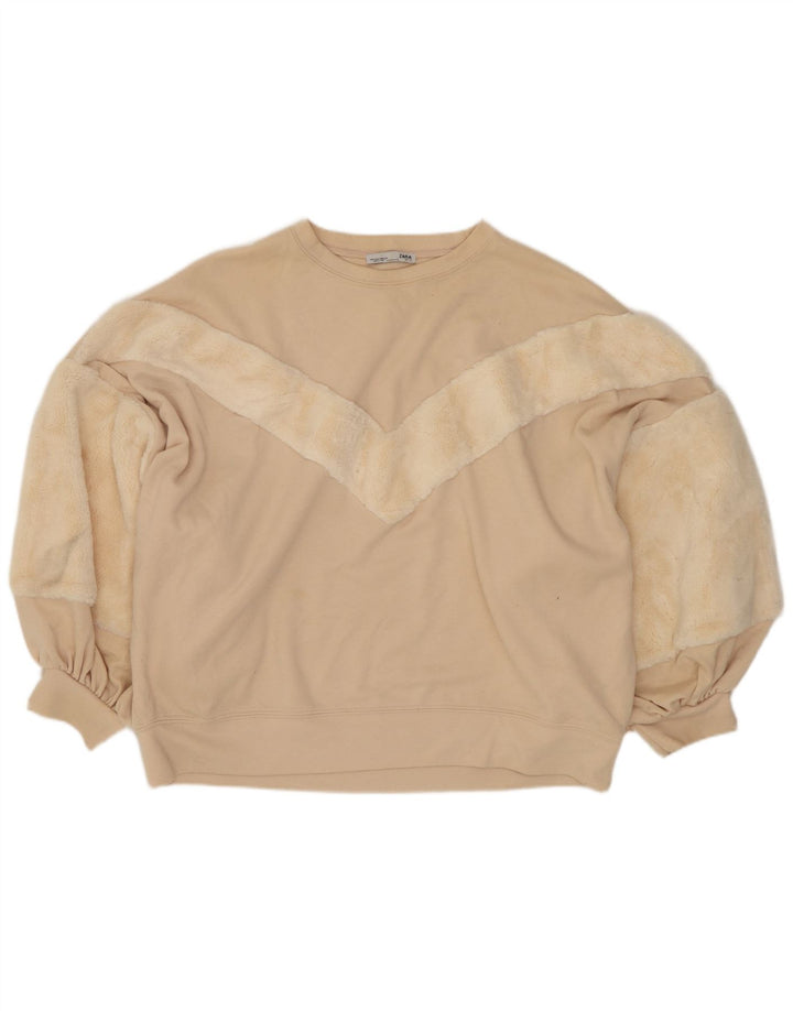 Zara Γυναικεία φούτερ μεγάλης κλίμακας Crop Jumper UK 10 Small Off White