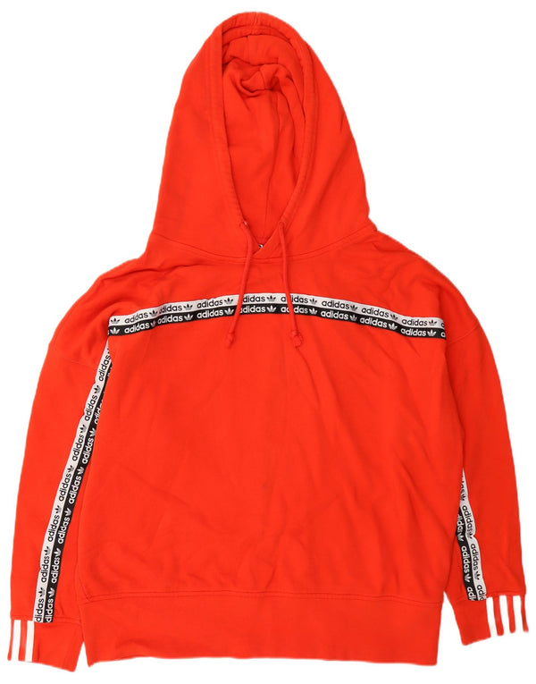 Adidas Γυναικείο Γραφικό Hoodie Jumper UK 14 Medium Orange Colourblock