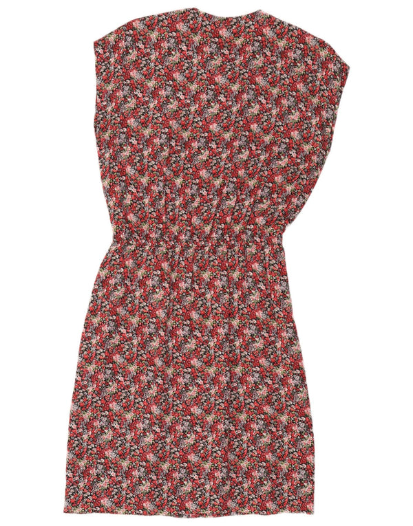 Vintage γυναικείο αμάνικο φόρεμα UK 16 Large Red Floral