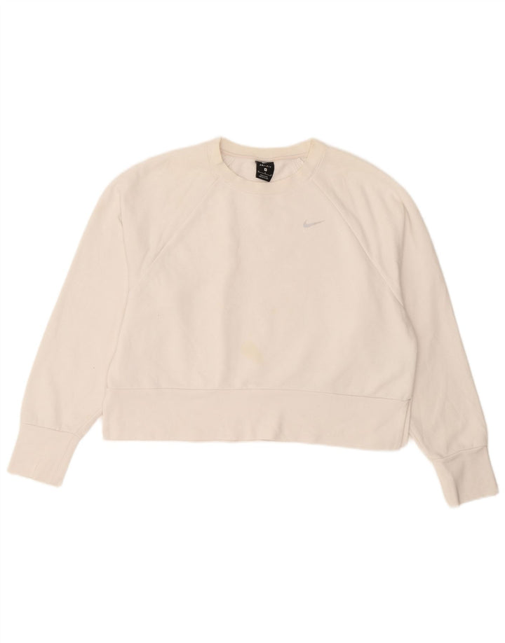 Γυναικεία φούτερ Nike Crop Jumper UK 14 Medium White Polyester