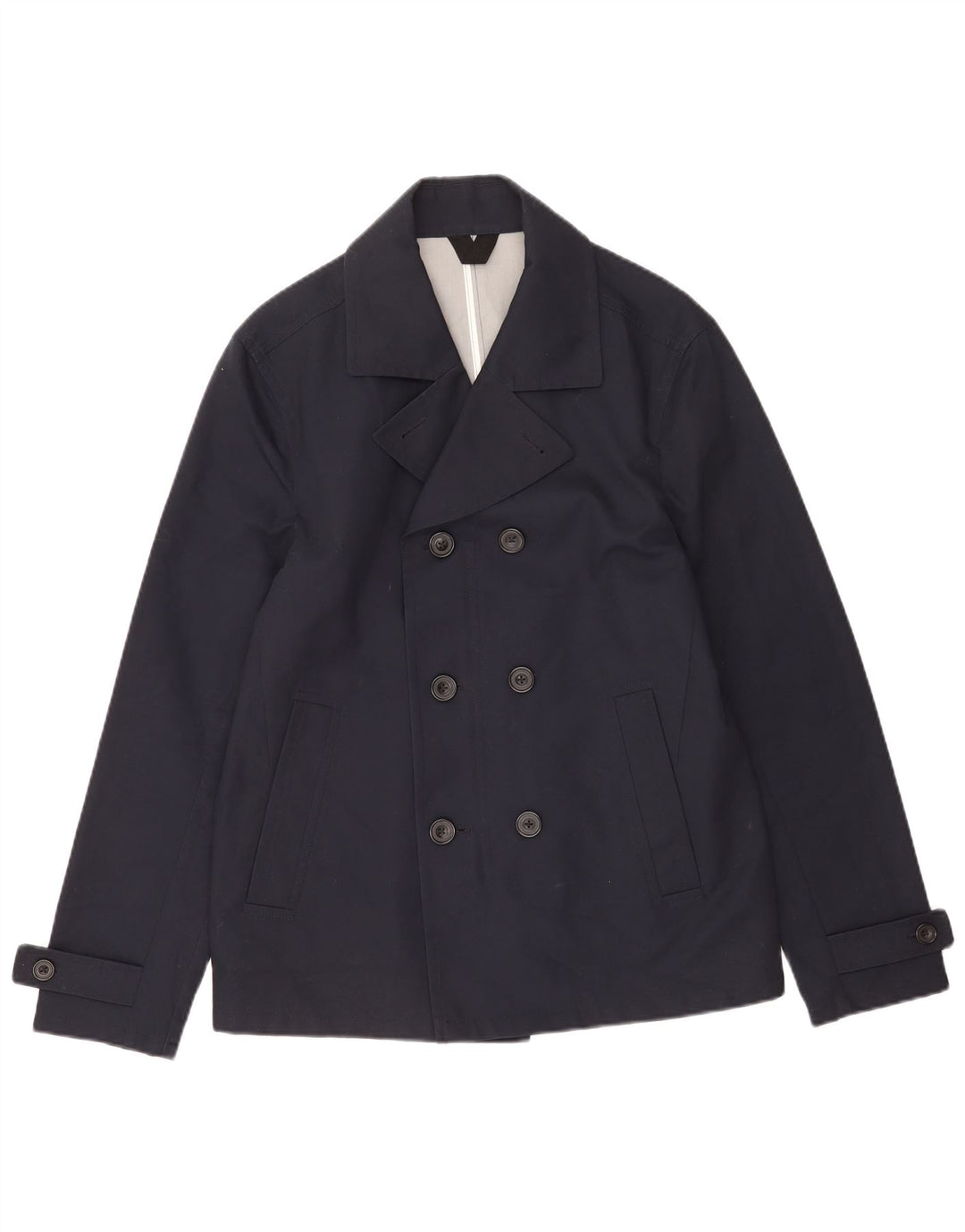 Marks & Spencer Ανδρικό παλτό μπιζελιού UK 38/40 Small Navy Blue Cotton