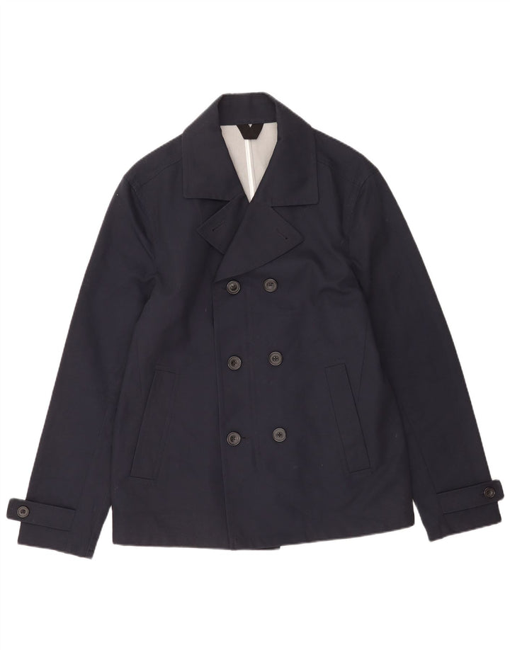 Marks & Spencer Ανδρικό παλτό μπιζελιού UK 38/40 Small Navy Blue Cotton