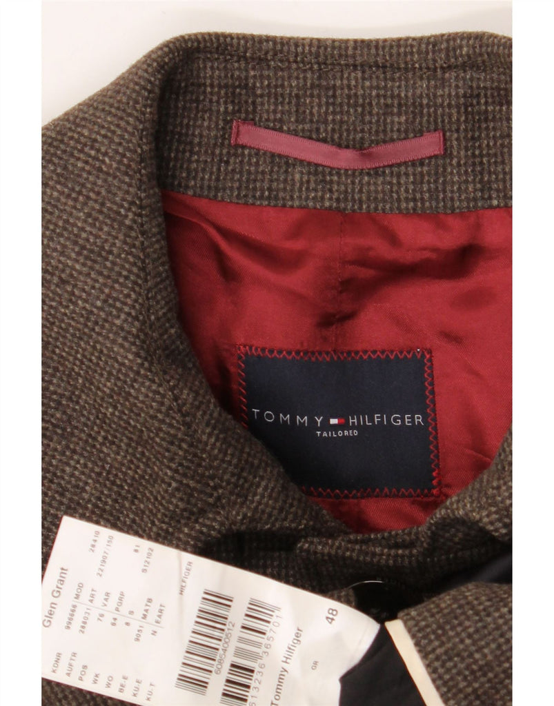 TOMMY HILFIGER Mens Tailored Overcoat IT 48 Medium Brown Wool Vintage Tommy Hilfiger and Second-Hand Tommy Hilfiger from Messina Hembry 