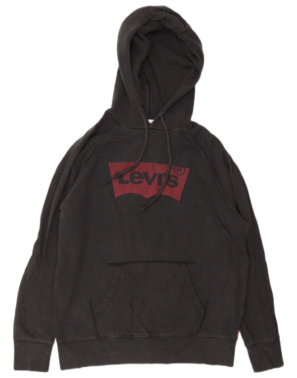 Ανδρικό γραφικό κουκούλα Levi's, μεσαίο μαύρο βαμβακερό