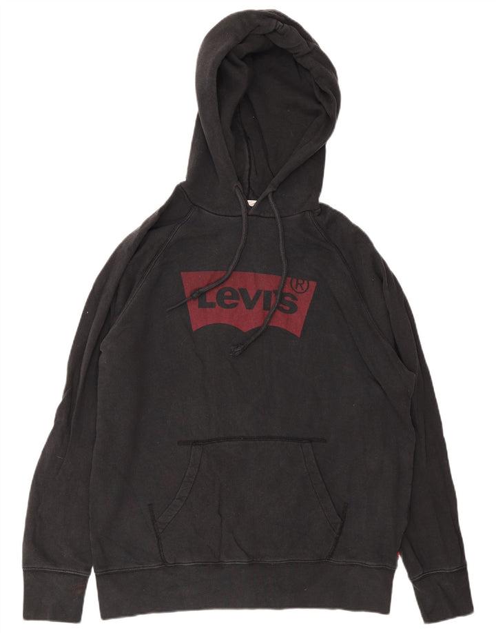 Ανδρικό γραφικό κουκούλα Levi's, μεσαίο μαύρο βαμβακερό