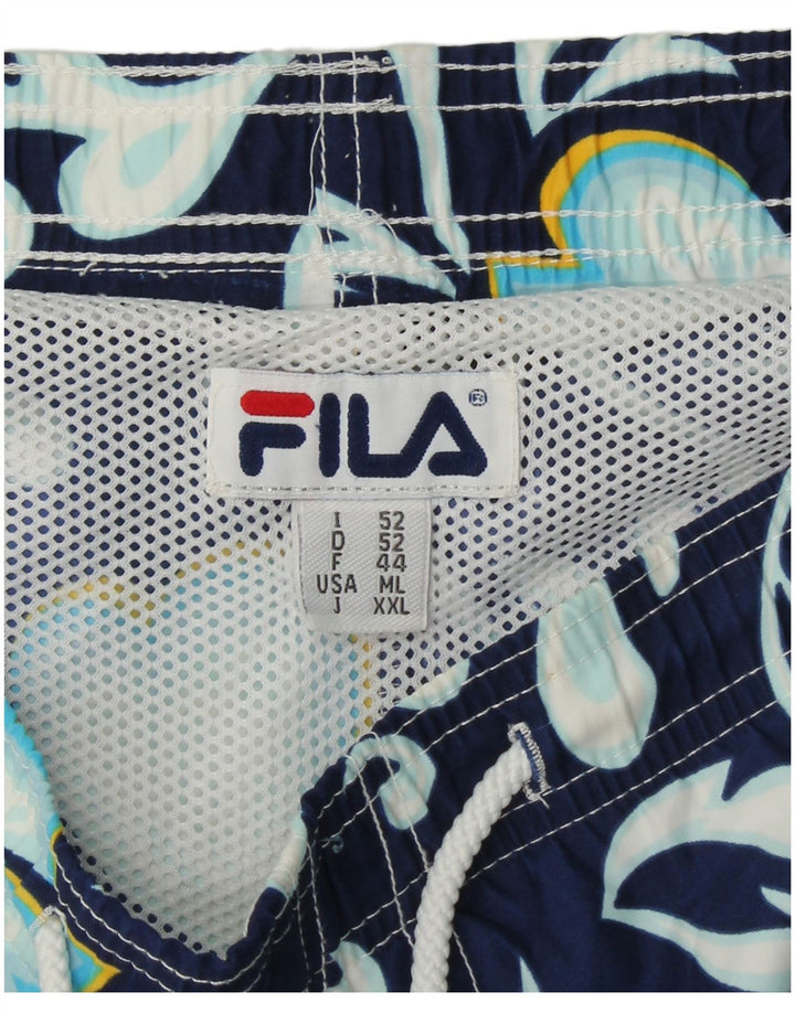 Ανδρικό σορτς κολύμβησης FILA IT 52 XL Navy Blue Floral Βαμβακερό