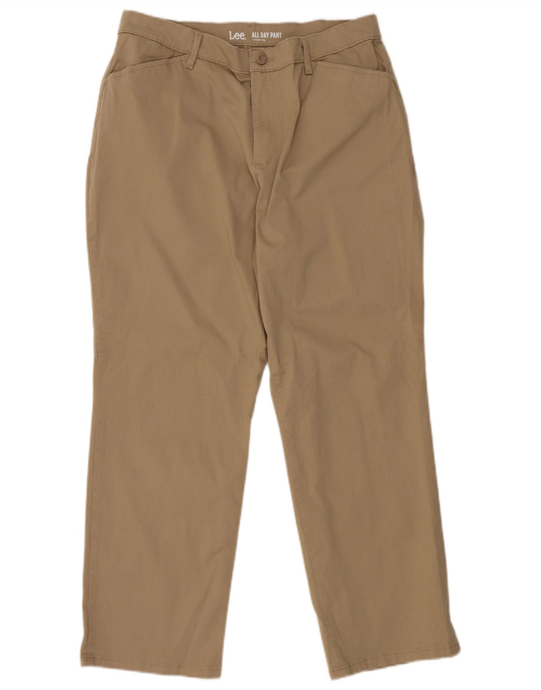 Γυναικείο ίσιο casual παντελόνι LEE US 14 XL W34 L28 Καφέ βαμβακερό