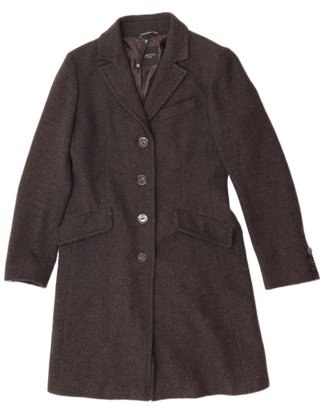 Max Mara Γυναικείο Πανωφόρι UK 8 Μικρό Γκρι Μαλλί