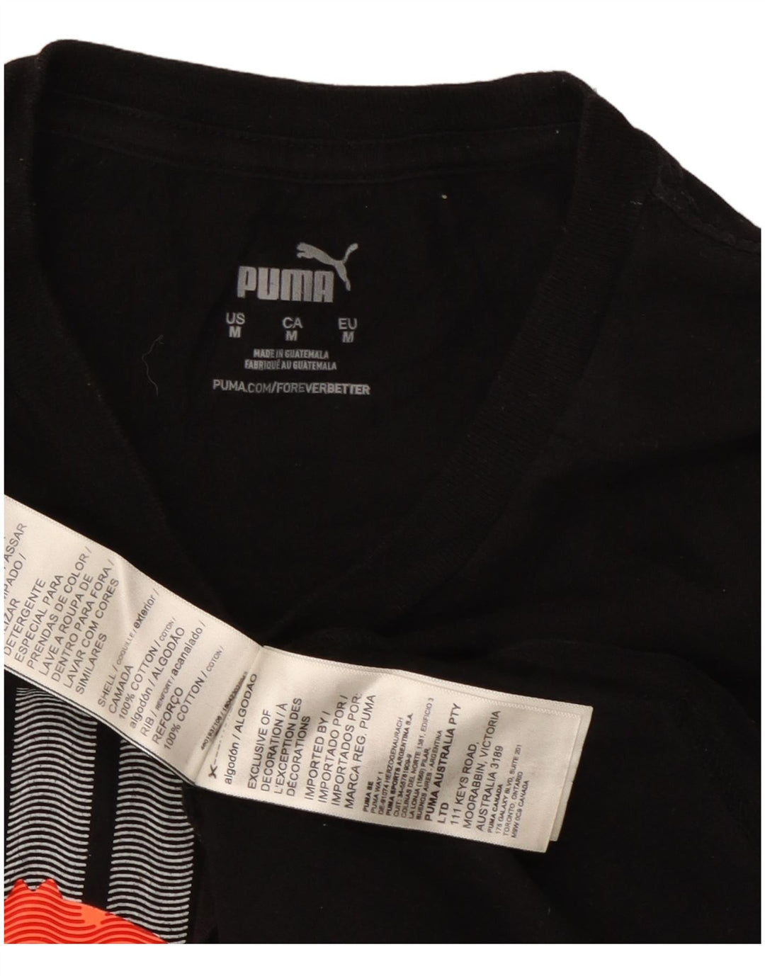 Ανδρικό γραφικό μπλουζάκι PUMA, μεσαίο μαύρο βαμβακερό