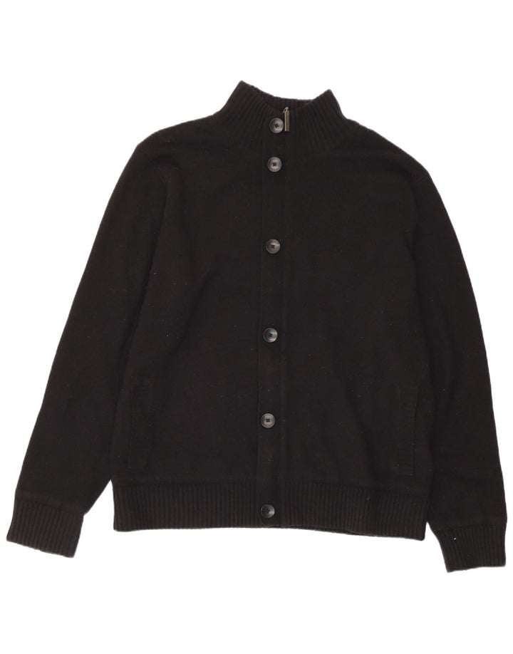 Ανδρικό πουλόβερ ζακέτα Marks & Spencer Μαύρο Lambswool