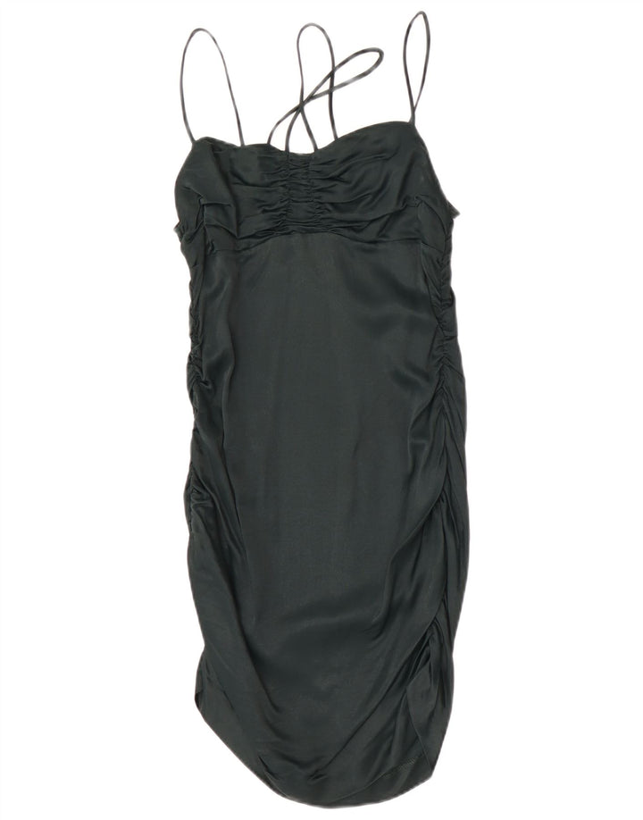 Zara Γυναικείο Slip Dress UK 12 Medium Green Viscose