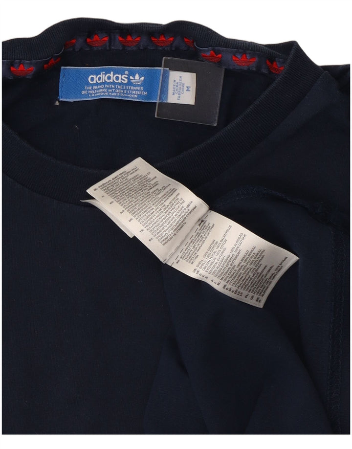 Ανδρικό T-Shirt Adidas Top Βαμβακερό μεσαίο μπλε ναυτικό ριγέ