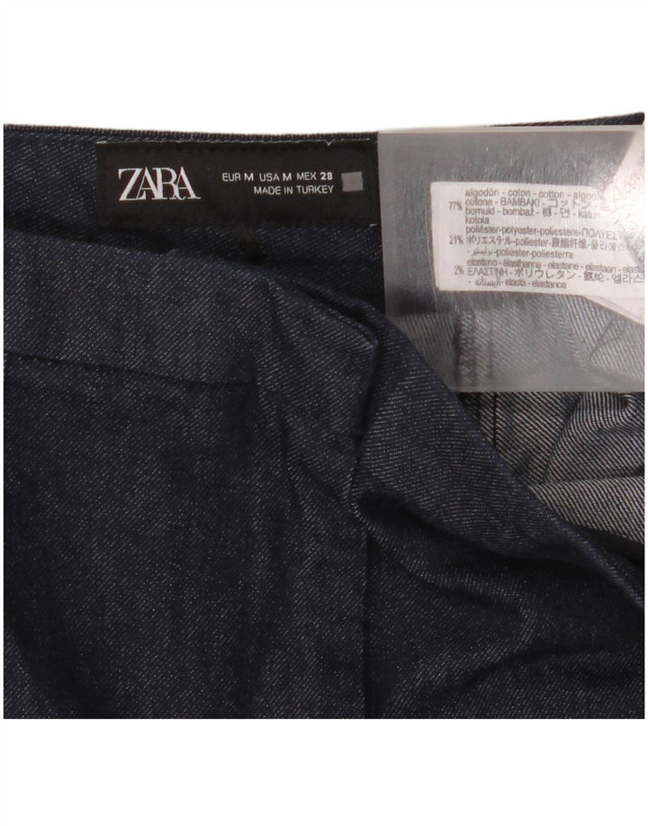 Zara Γυναικείο Παντελόνι Bootcut Medium W28 L32 Navy Blue βαμβακερό