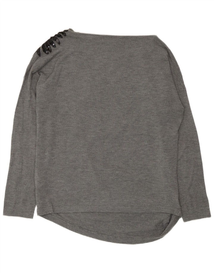 Zara Γυναικεία Μπλούζα Τοπ UK 14 Medium Grey Acrylic