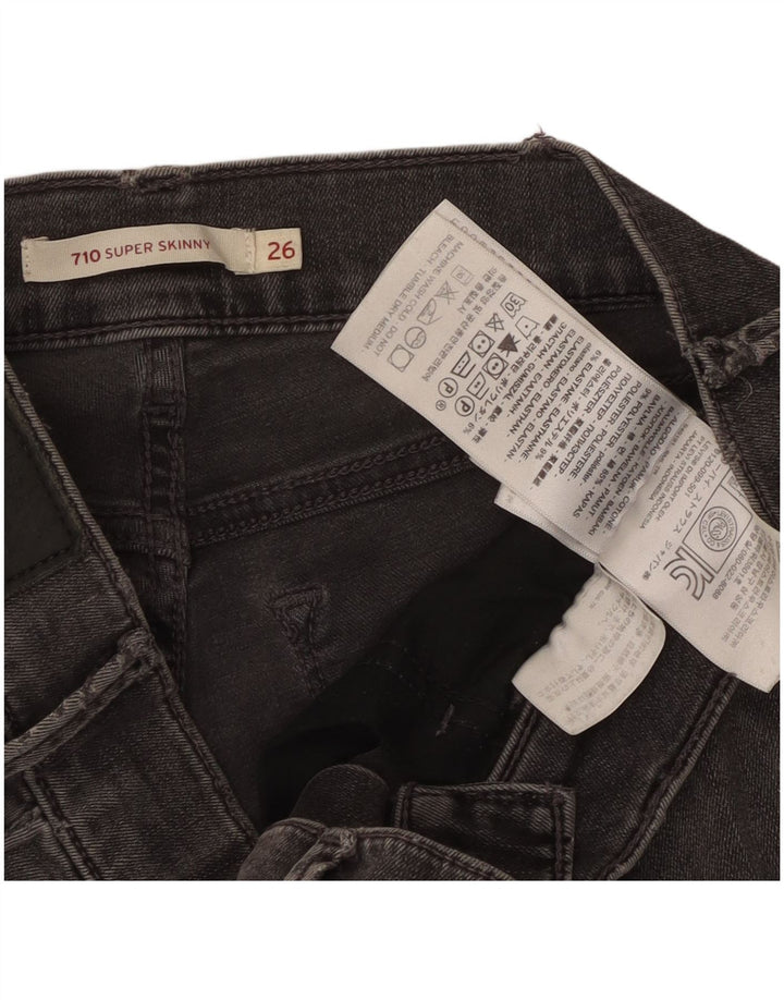 LEVI'S Γυναικείο 710 Super Skinny Jeans W26 L29 Γκρι βαμβακερό