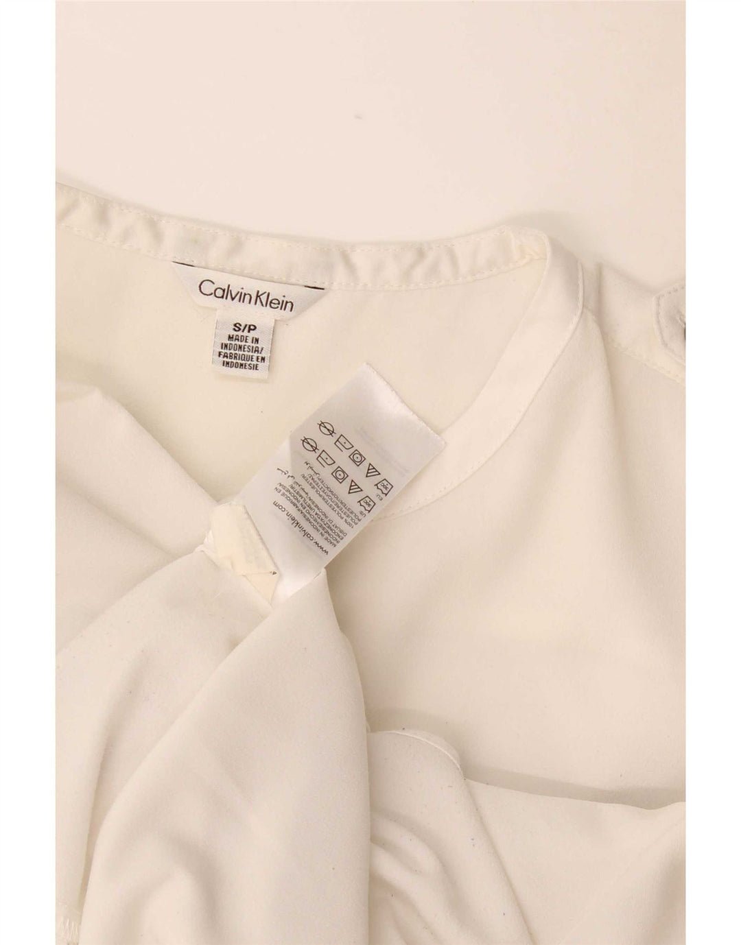 Γυναικεία μπλούζα Calvin Klein UK 10 Small White Polyester