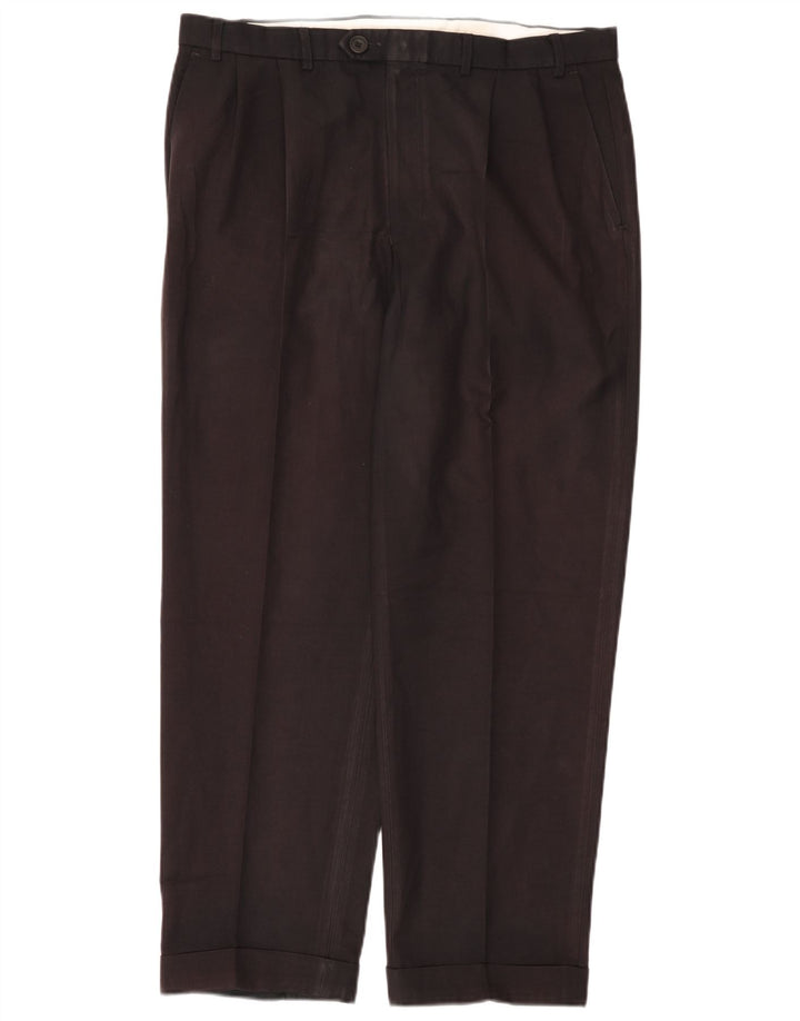 Marks & Spencer Ανδρικό παντελόνι με καρφίτσα W38 L31 Navy Blue Polyester