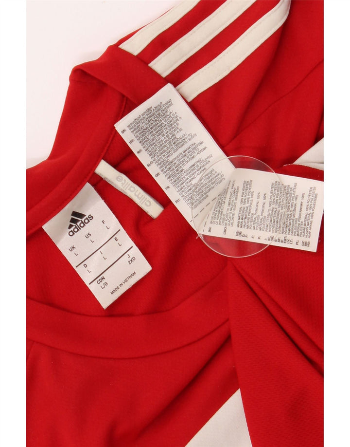 Adidas Ανδρικό T-Shirt Climalite Top Large Red Colourblock Πολυεστέρας