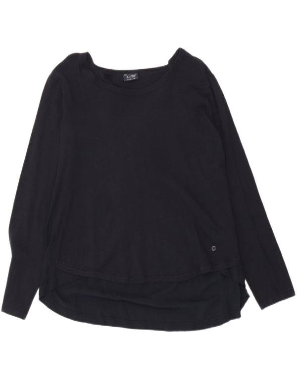 Armani Jeans Γυναικείο τοπ μακρυμάνικο UK 12 Medium Navy Blue