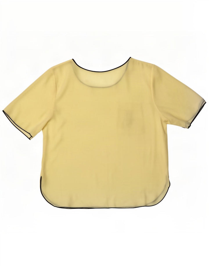 Vintage γυναικεία γραφική μπλούζα τοπ UK 16 Large Yellow