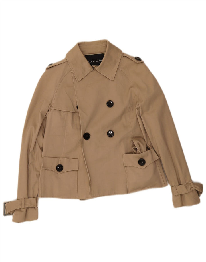 Zara Γυναικεία Κοντή Καμπαρντίνα UK 14 Large Beige