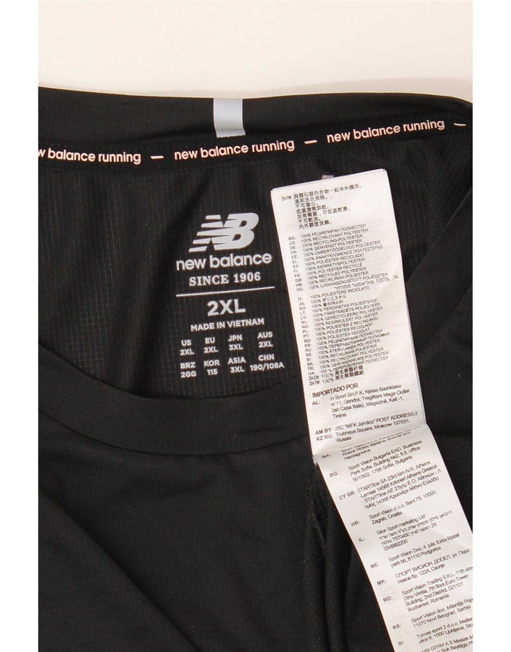 Ανδρικό T-Shirt New Balance Top 2XL μαύρο πολυεστέρα