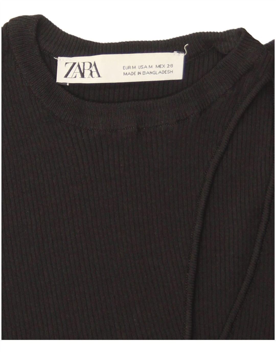 Zara Γυναικείο Γιλέκο Crop UK 12 Medium Black