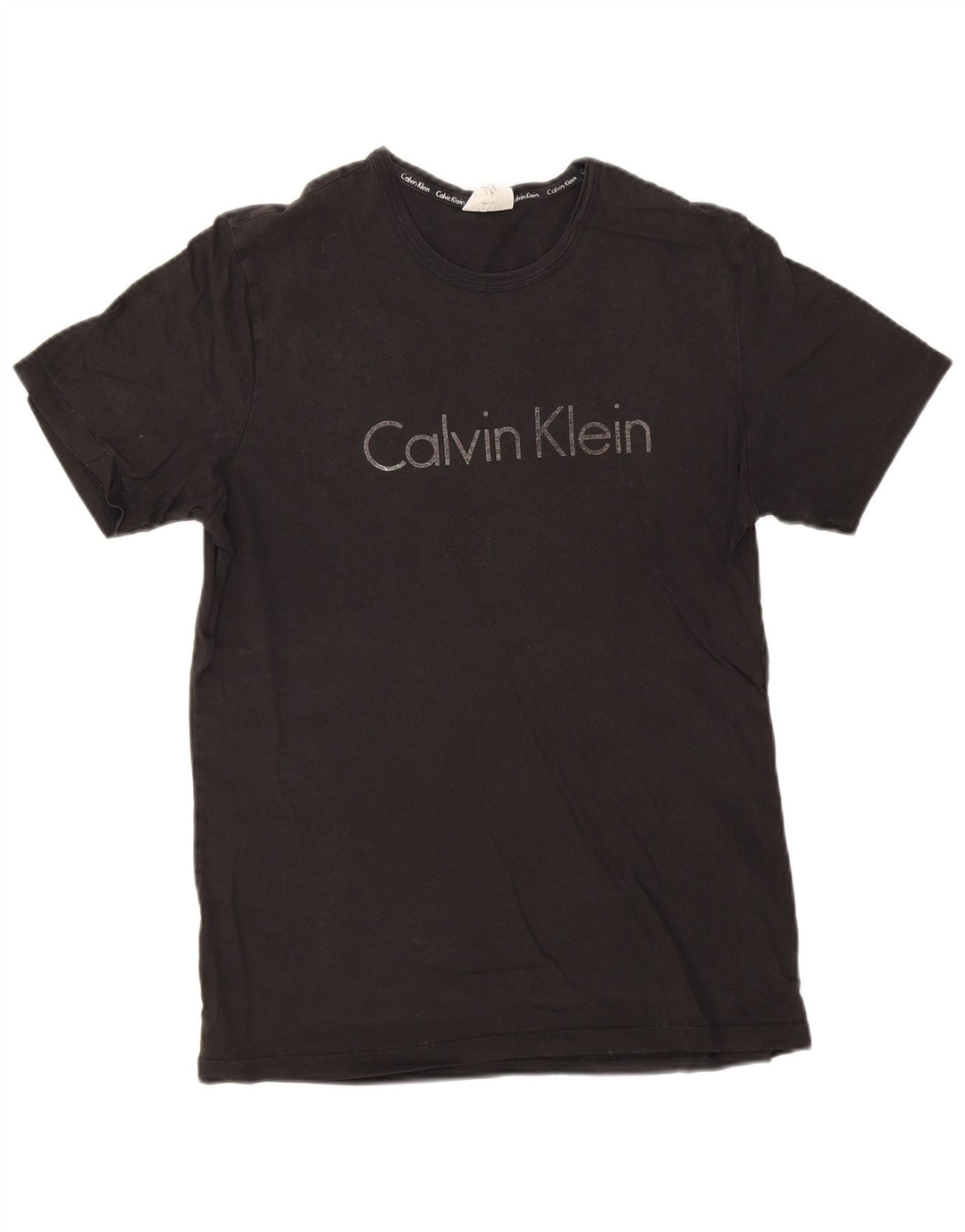 Ανδρικό γραφικό μπλουζάκι Calvin Klein Τοπ μεσαίο μαύρο βαμβακερό