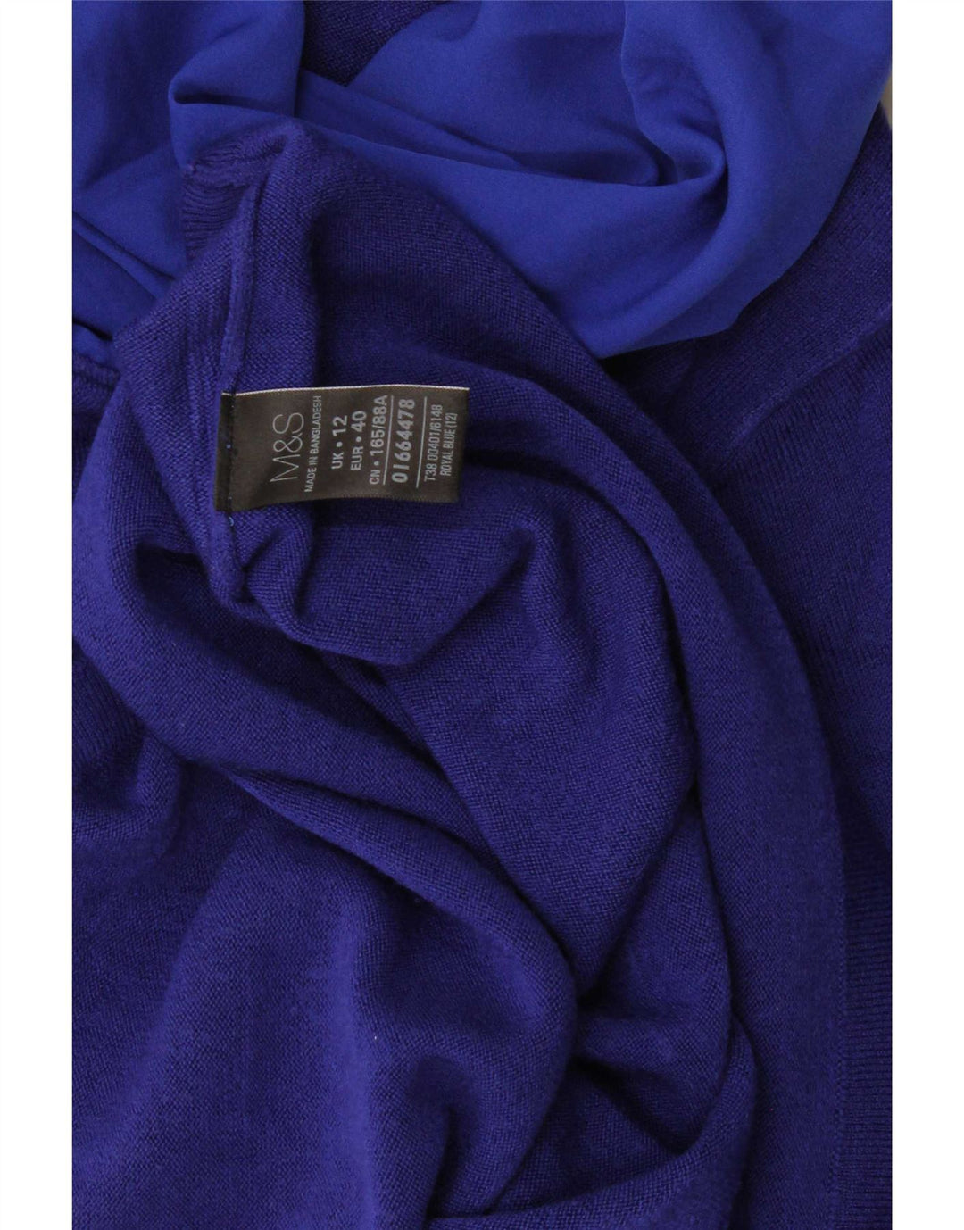 Marks & Spencer Γυναικείο πουλόβερ με ρολό λαιμόκοψη UK 12 μεσαίο μπλε πολυεστέρας