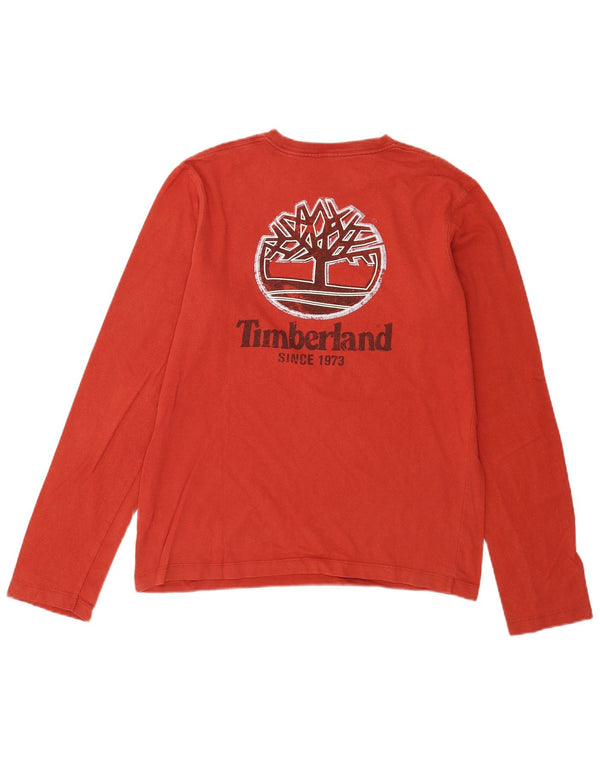 Timberland Mens Earthkeepers Graphic Top Μακρύ μανίκι Μεσαίο κόκκινο βαμβακερό