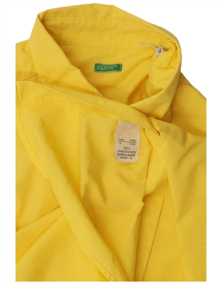BENETTON Ανδρικό κοντομάνικο πουκάμισο XL κίτρινο βαμβακερό