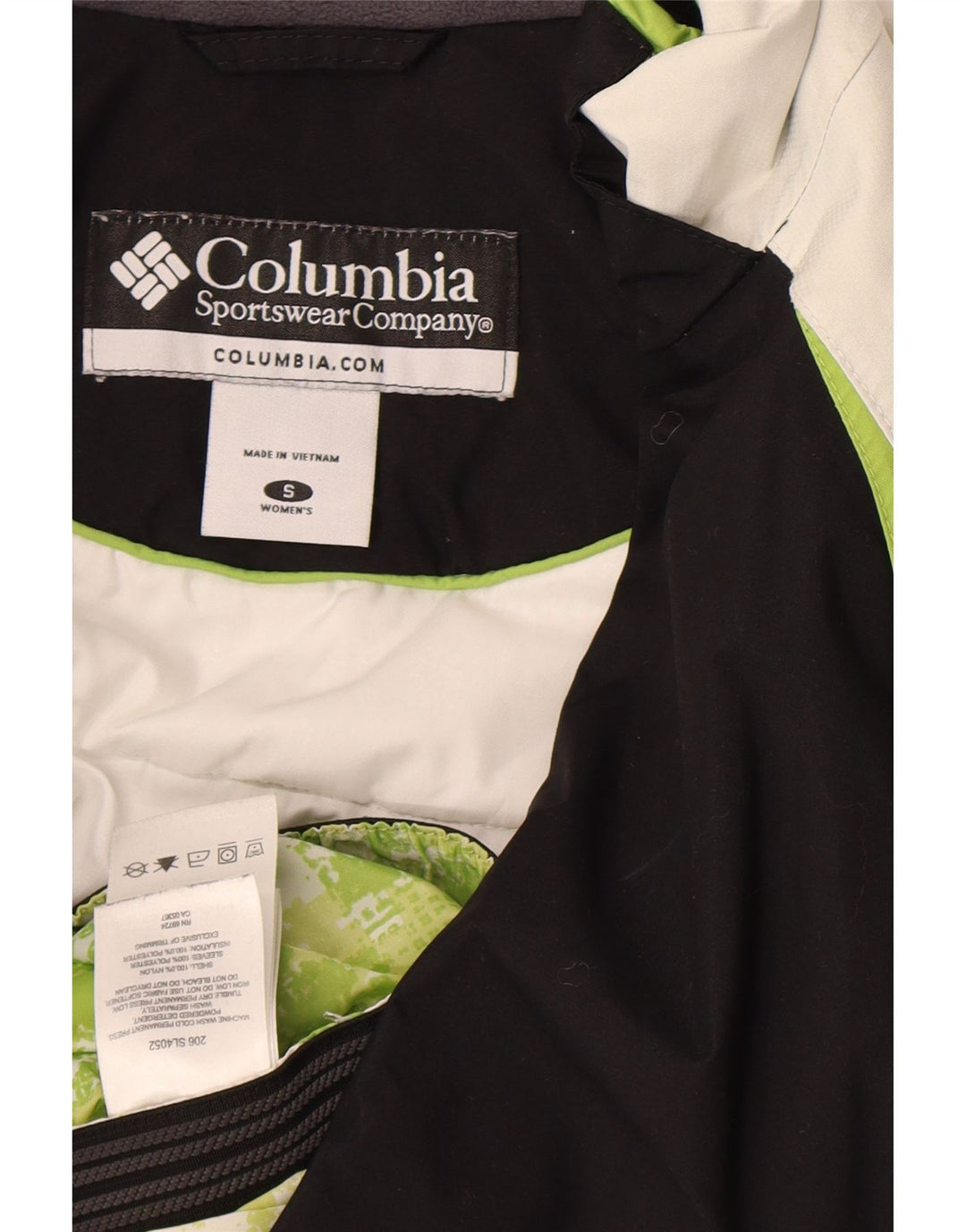 Columbia γυναικείο μπουφάν υπερμεγέθη σκι UK 10 Small Black Colourblock Nylon