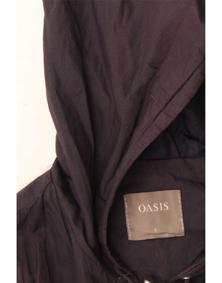 Oasis γυναικείο μπουφάν Parka με κουκούλα μεγάλου μεγέθους UK 10 Small Navy Blue από βαμβάκι