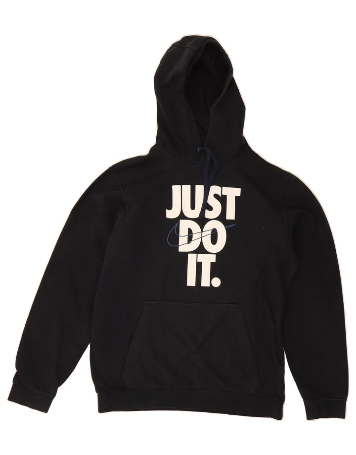 NIKE Mens Graphic Hoodie Jumper Medium Black Cotton Vintage Nike and Second-Hand Nike from Messina Hembry 