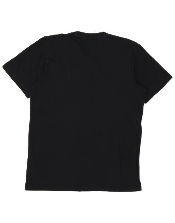 Ανδρικό γραφικό T-shirt Adidas Climalite Τοπ μεσαίο μαύρο βαμβακερό