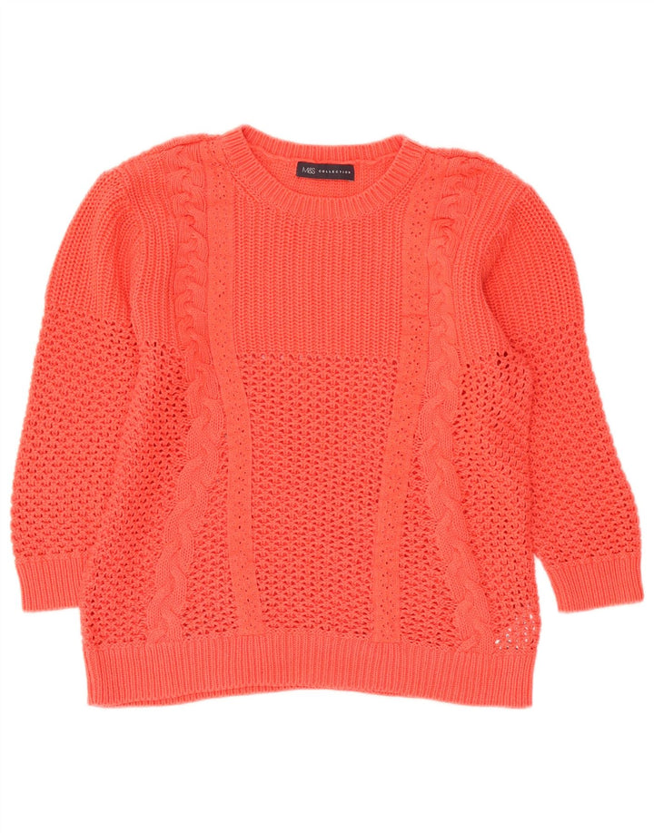 Marks & Spencer Γυναικείο πουλόβερ με λαιμόκοψη UK 12 Medium Orange