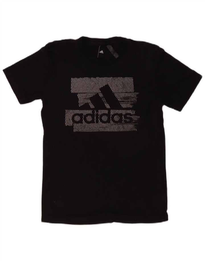 Ανδρικό γραφικό μπλουζάκι ADIDAS Top Μικρό μαύρο βαμβακερό