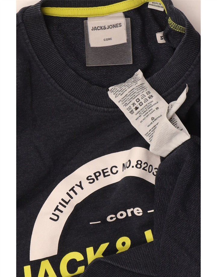 Jack & Jones Ανδρικό γραφικό φούτερ Jumper Medium Navy Blue από βαμβάκι