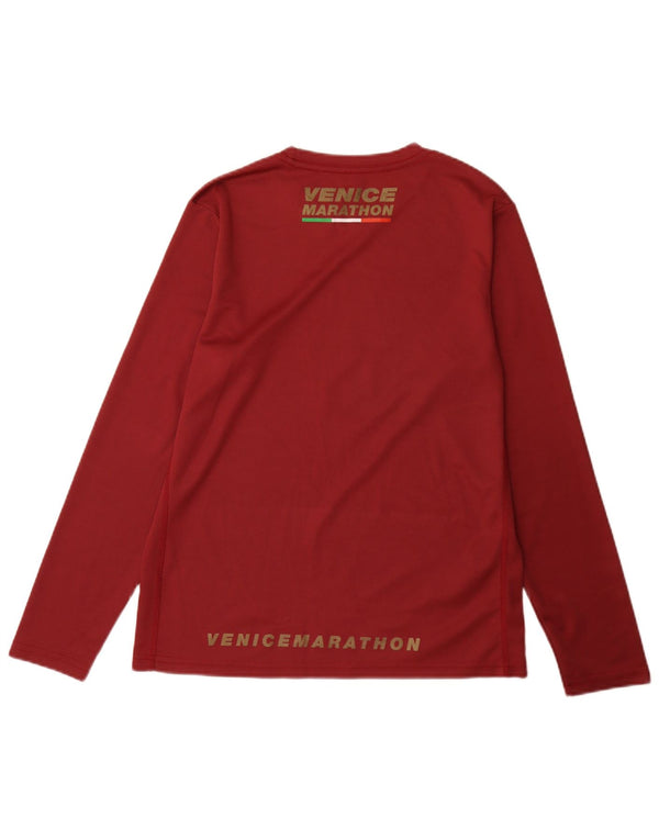 Asics Mens Venice Marathon Graphic Top Long Sleeve Small Red