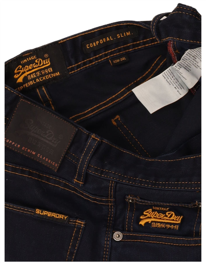 Ανδρικό τζιν SUPERDRY Corporal Slim W32 L34 Navy Blue Cotton