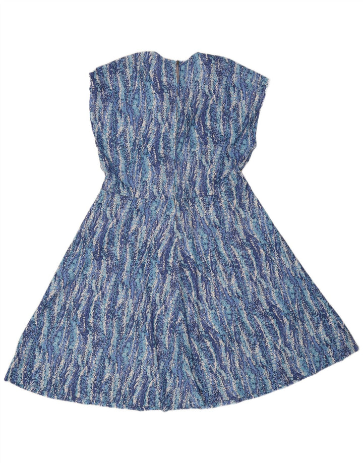 Vintage Γυναικείο Αμάνικο Φόρεμα A-Line IT 44 Medium Blue Floral Polyester