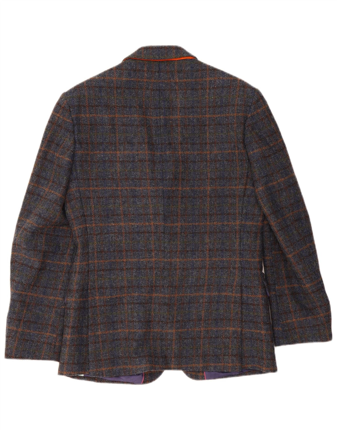 VINTAGE Ανδρικό σακάκι σακάκι με 2 κουμπιά UK 38 Medium Navy Blue Check Wool