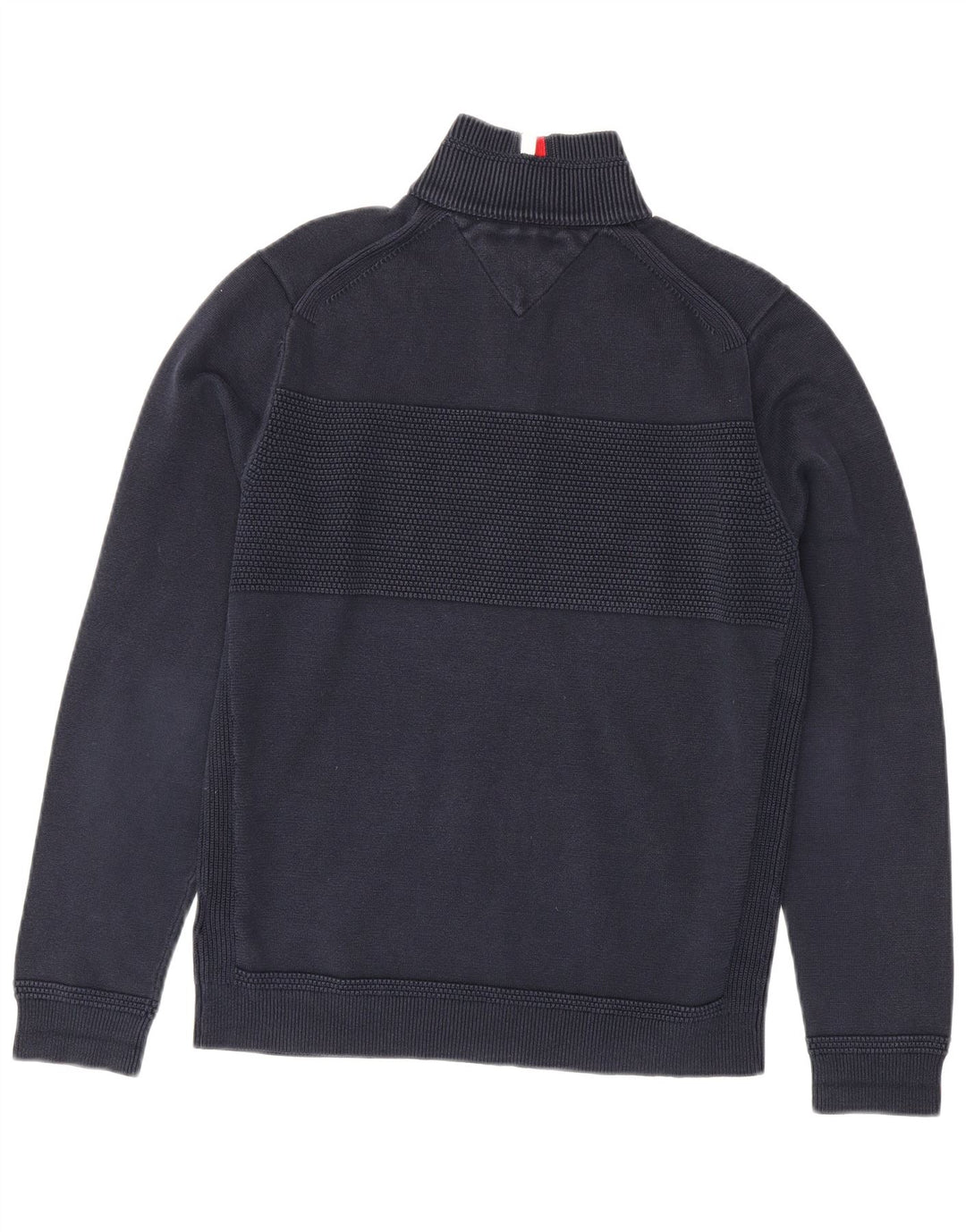 Ανδρικό πουλόβερ με φερμουάρ Tommy Hilfiger, βαμβακερό, μεσαίο ναυτικό
