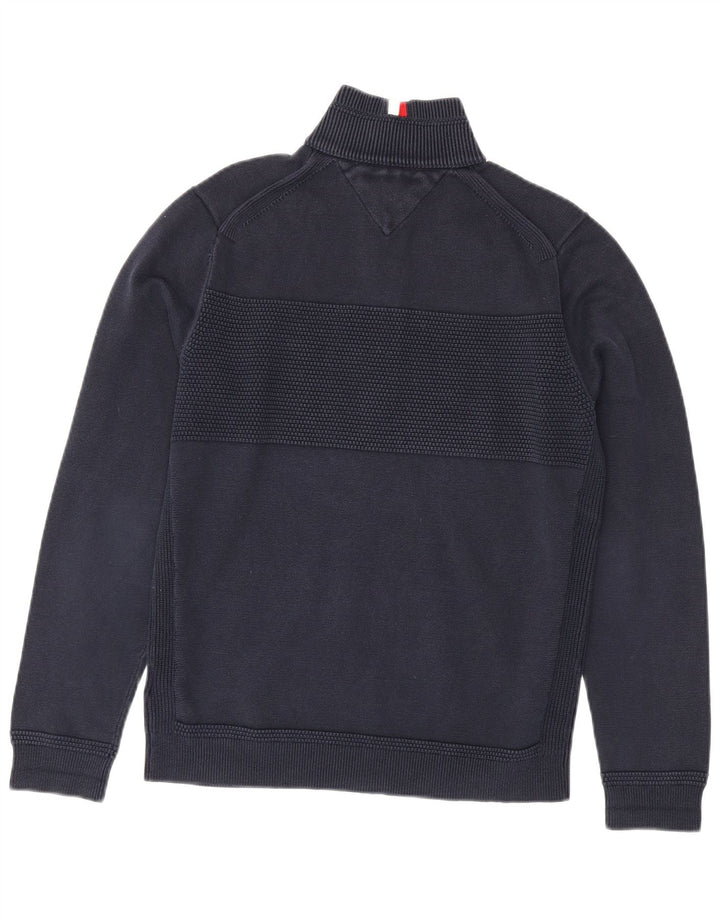 Ανδρικό πουλόβερ με φερμουάρ Tommy Hilfiger, βαμβακερό, μεσαίο ναυτικό