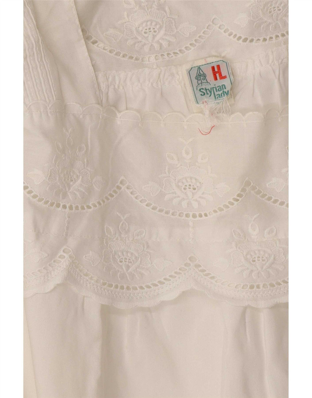 Vintage γυναικεία μπλούζα τοπ UK 16 Large White Floral