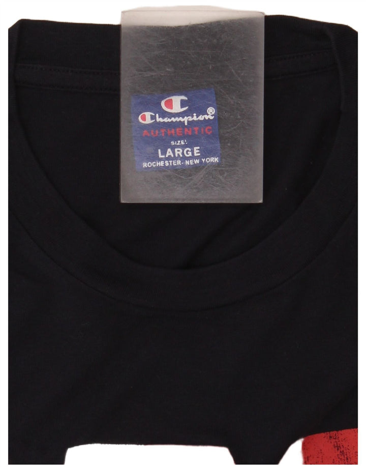 Ανδρικό γραφικό T-shirt CHAMPION Top Large Navy Blue