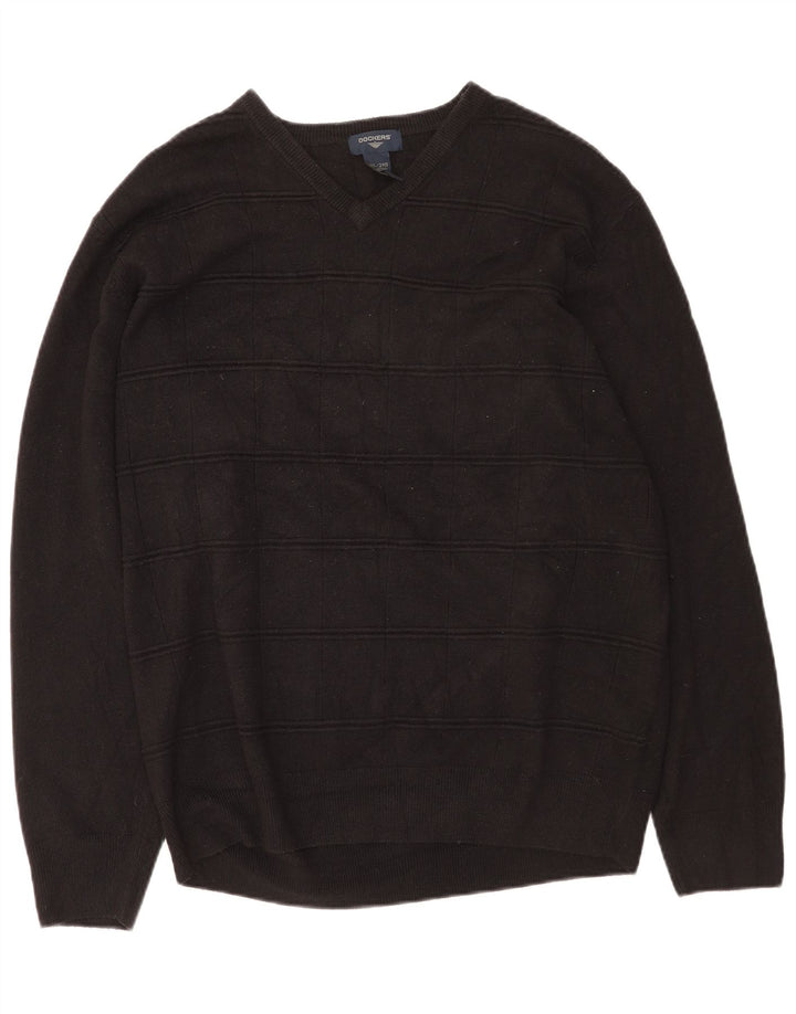 Dockers Ανδρικό πουλόβερ με λαιμόκοψη 2XL μαύρο ακρυλικό