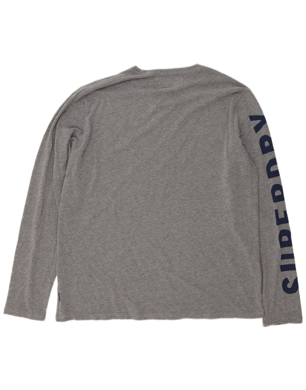 Superdry Ανδρικό γραφικό τοπ μακρυμάνικο 3XL γκρι βαμβακερό