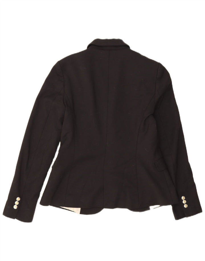 Zara Γυναικείο σακάκι 1 κουμπιού blazer UK 12 μεσαίο μαύρο βαμβακερό